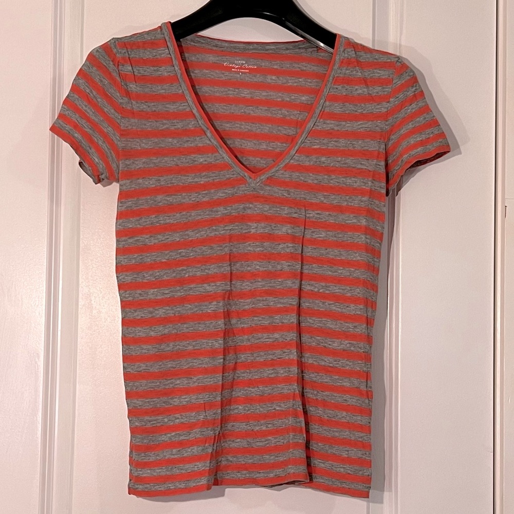 JCrew V-neck stripe shirt